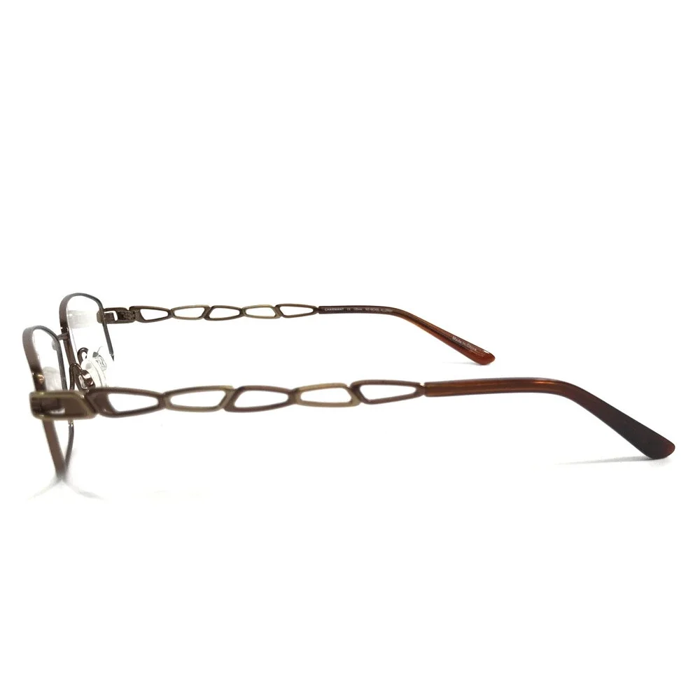 Charmant Eyeglasses Frames CH10860 BR Brown Wire Rim Titanium 52-17-135